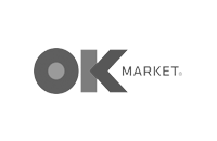 Logo OK Market en Escala de Grises
